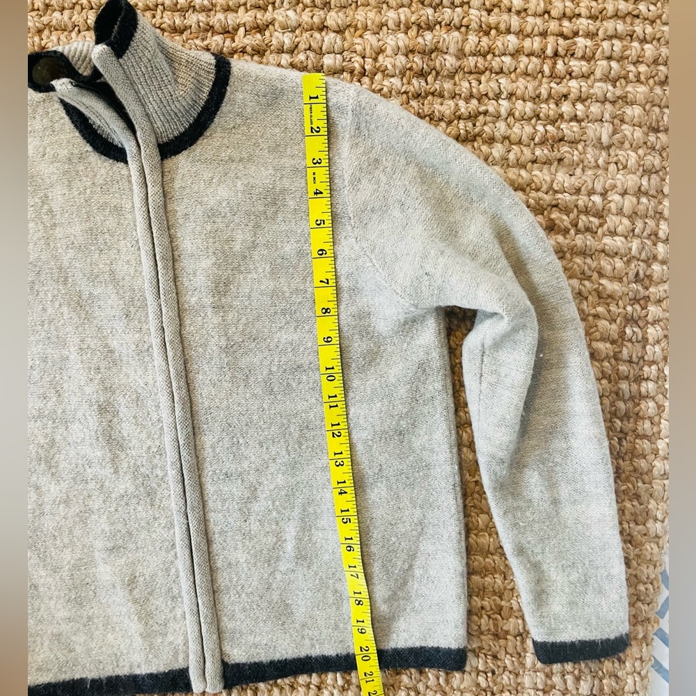 Weathervane S Gray Wool Full Zip Sweater Jacket - Picture 8 of 9